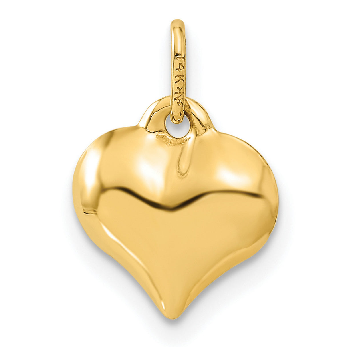 14k Yellow Gold Heart Pendant with Starburst Engraving, Romantic Fine Jewelry Charm