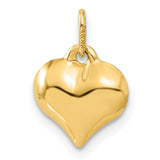 14k Yellow Gold Heart Pendant with Starburst Engraving, Romantic Fine Jewelry Charm