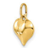 14k Yellow Gold Heart Pendant with Starburst Engraving, Romantic Fine Jewelry Charm