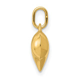 14k Yellow Gold Heart Pendant Charm, Smooth Polished Finish, Minimalist Love Design