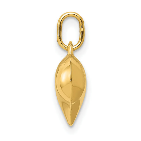 14k Yellow Gold Heart Pendant Charm, Smooth Polished Finish, Minimalist Love Design