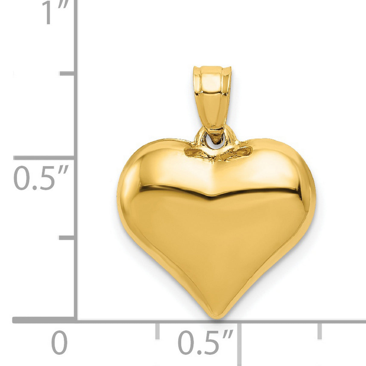 14k Yellow Gold Heart Pendant, Smooth Polished Finish, Classic Romantic Jewelry for Women