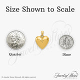 14k Yellow Gold Heart Pendant, Polished Puffed Charm, Classic Romantic Jewelry for Women