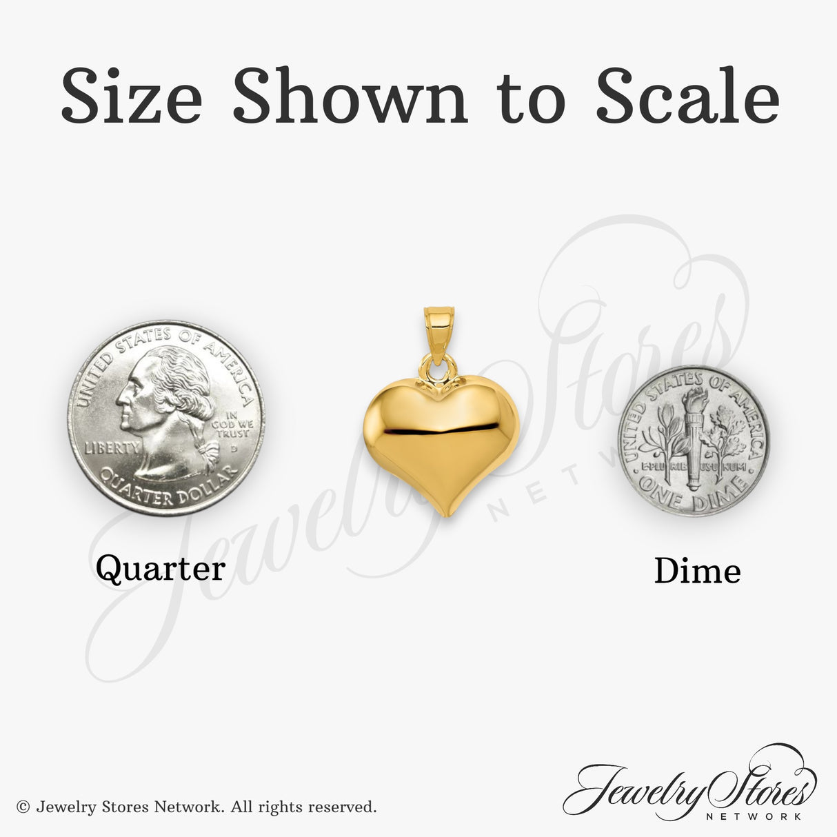 14k Yellow Gold Heart Pendant, Classic Puffed Charm with Polished High-Shine Finish for Women