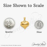 14k Yellow Gold Heart Pendant, Classic Puffed Charm with Polished High-Shine Finish for Women