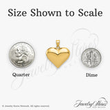 14k Yellow Gold Heart Pendant with Polished Finish, Classic Love Symbol Charm for Women