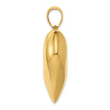 Puffed Heart Charm Pendant in Real 14k Yellow Gold