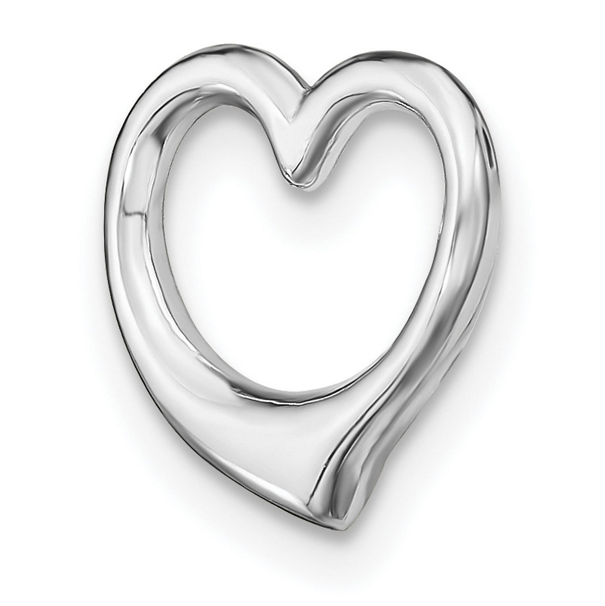 14k White Gold Heart Pendant, Open Minimalist Design, Romantic Jewelry for Women