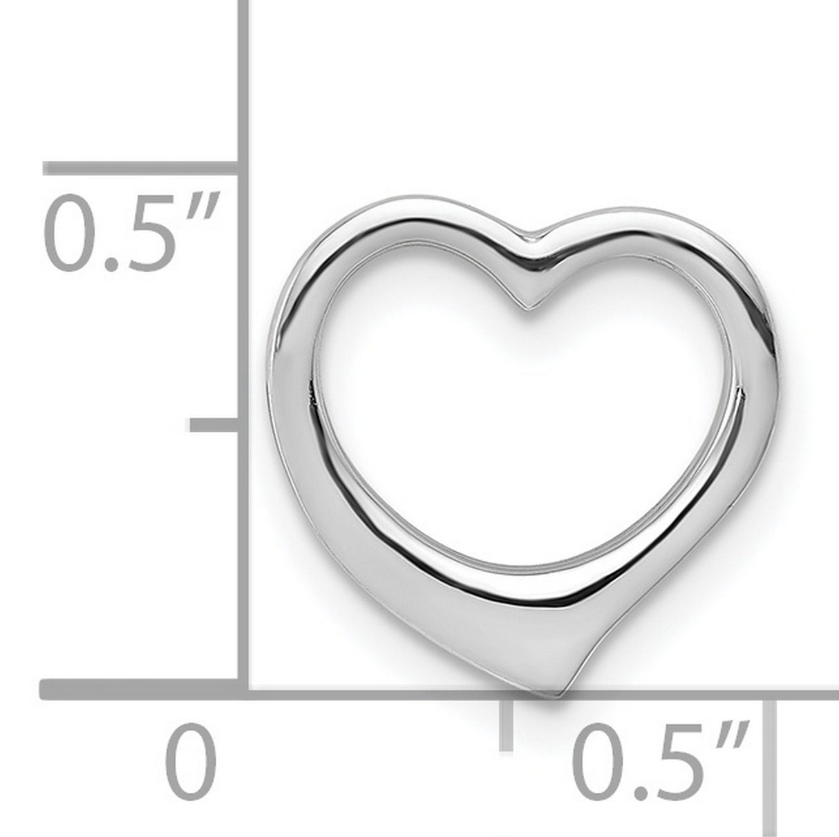 14k White Gold Heart Pendant, Open Minimalist Design, Romantic Jewelry for Women