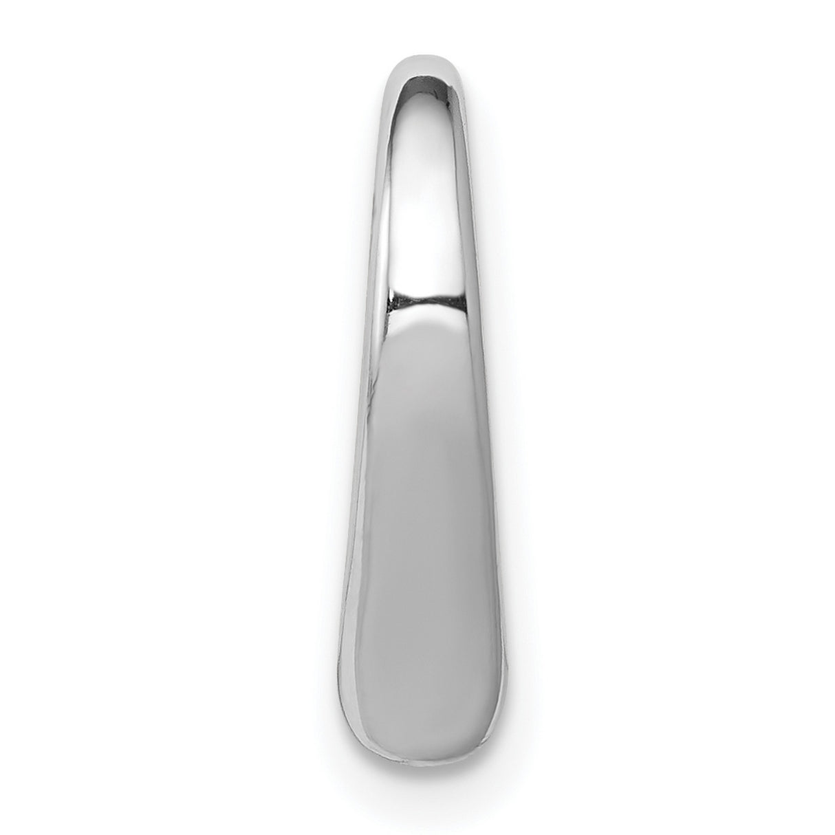 14k White Gold Open Heart Pendant, Minimalist Polished Design for Women
