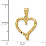 Heart Charm Pendant in Real 14k Yellow Gold