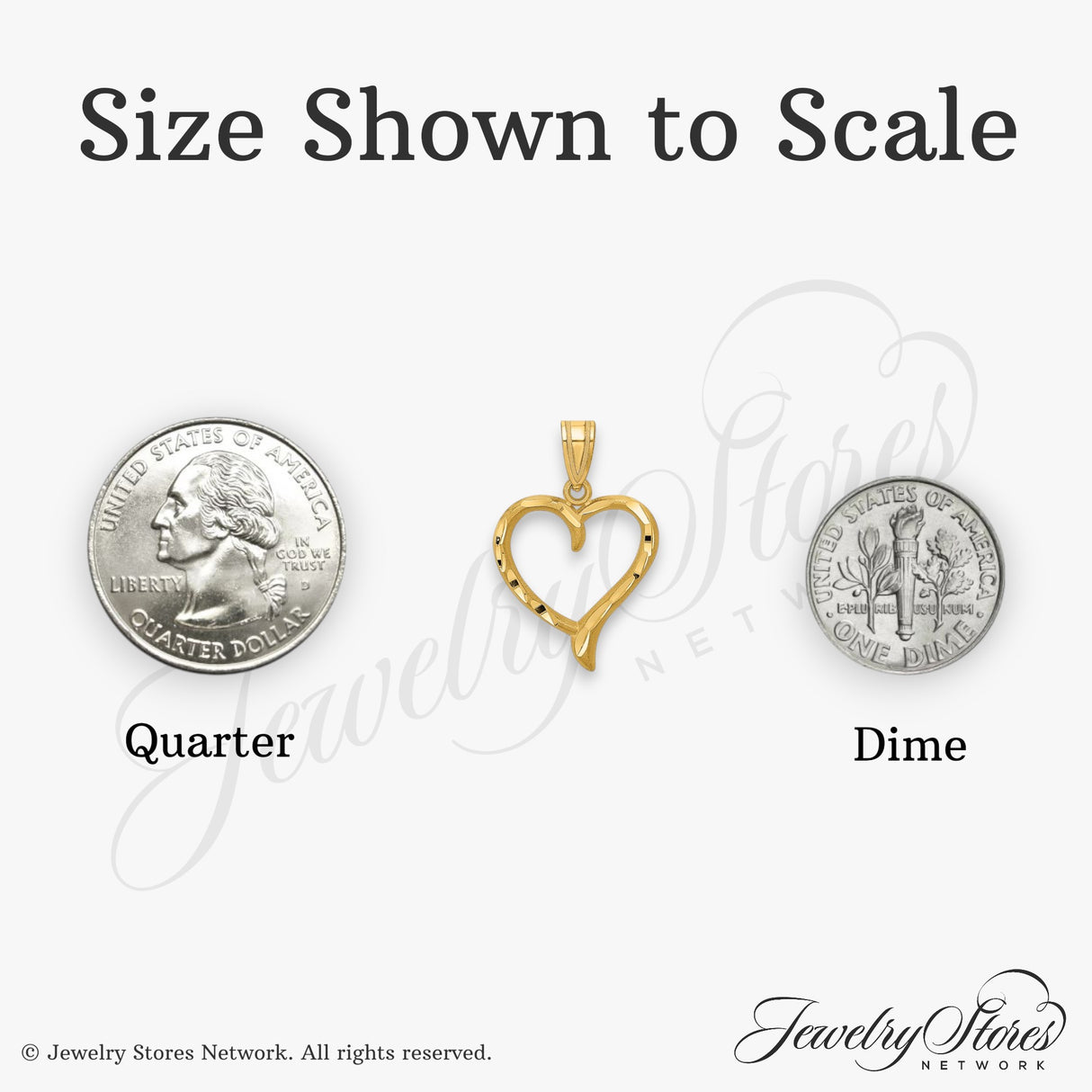 Heart Charm Pendant in Real 14k Yellow Gold