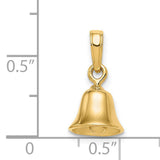 14k Yellow Gold Bell Pendant Charm with Movable 3D Church Bell Design, Spiritual Jewelry