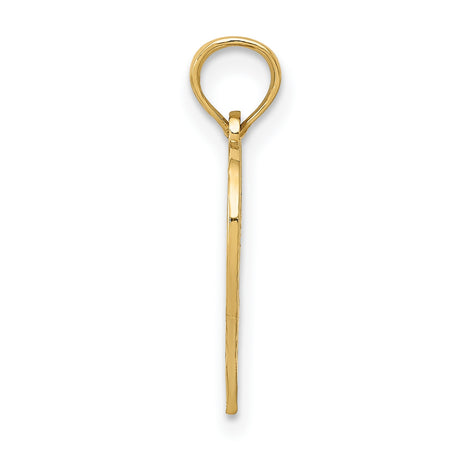 14k Yellow Gold Heart Pendant with Number 50 and Scrollwork for 50th Anniversary
