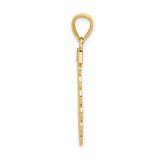 14k Multi-Tone Gold Sweet 16 Pendant, Oval Milestone Charm with Rhodium Scroll Design