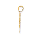 14k Yellow Gold Heart Pendant with 15 Años Script, Quinceañera Jewelry Charm