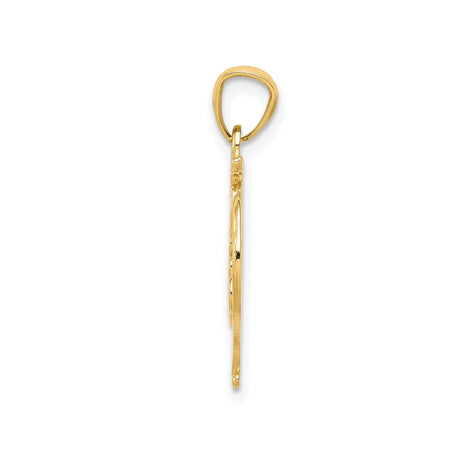 14k Yellow Gold Heart Pendant with 15 Años Script, Quinceañera Jewelry Charm
