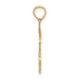 14k Yellow Gold Mom Pendant, Script Lettering I Love You Charm for Women