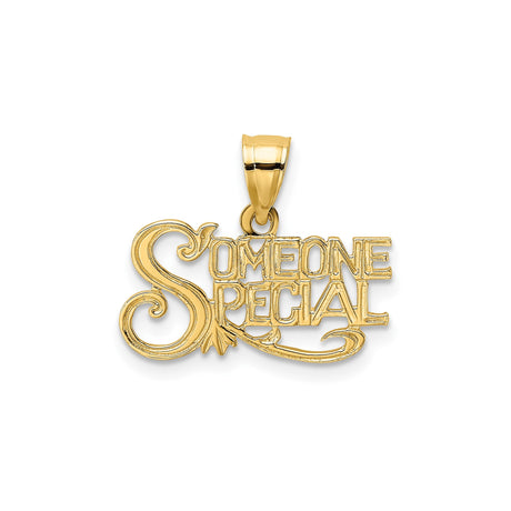 14k Yellow Gold Pendant, Someone Special Sentimental Message Charm for Women