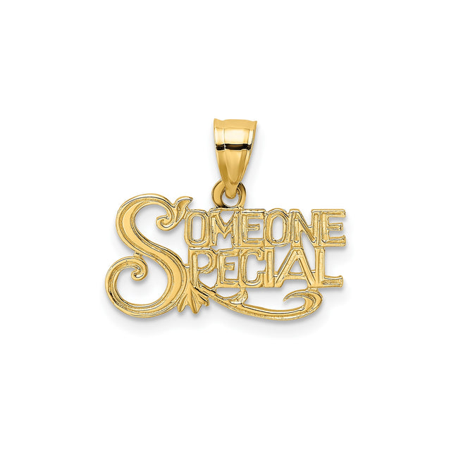 14k Yellow Gold Pendant, Someone Special Sentimental Message Charm for Women