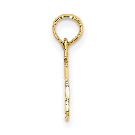 14k Yellow Gold Grandma Pendant with Floral Design and Scroll Accents