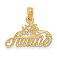 #1 AUNTIE Charm Pendant in Real 14k Yellow Gold