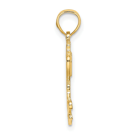 #1 AUNT Charm Pendant in Real 14k Yellow Gold