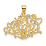 #1 AUNT Charm Pendant in Real 14k Yellow Gold