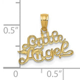 LITTLE ANGEL Charm Pendant in Real 14k Yellow Gold