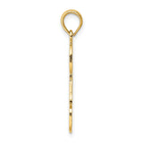 #1 DAD Cut-out Charm Pendant in Real 14k Yellow Gold