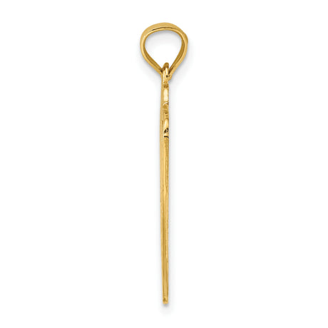 14k Yellow Gold Dad of the Year Shield Pendant with Sunburst Emblem for Men
