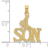 #1 SON Charm Pendant in Real 14k Yellow Gold