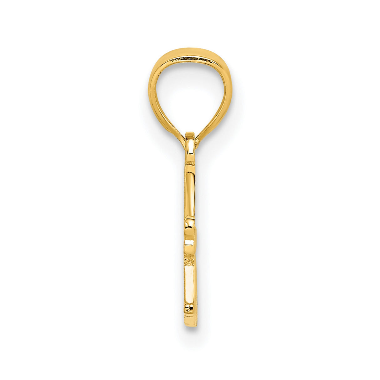 14k Yellow Gold I Heart Grandpa Pendant with Vintage Scrollwork, Sentimental Family Charm
