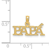 14k Yellow Gold PAPÁ Pendant, Bold Block Letters, Spanish Dad Charm, Latin Heritage Jewelry for Men