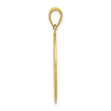 14k Yellow Gold Oval Pendant with Cutout Chinese Symbol for Love and Textured Border