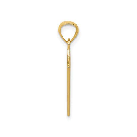 14k Yellow Gold Poker Pendant with Ace and King Playing Cards and All In Engraving