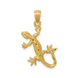 14k Yellow Gold Lizard Pendant, Textured Gecko Animal Charm, Spiritual Nature-Inspired Jewelry