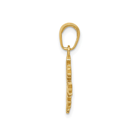 14k Yellow Gold Snowflake Pendant, Detailed Winter and Christmas Charm for Women