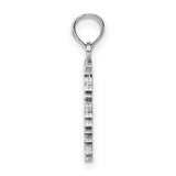 14k White Gold Snowflake Pendant with Cut-Out Design, Seasonal Winter Charm for Women