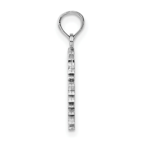 14k White Gold Snowflake Pendant with Cut-Out Design, Seasonal Winter Charm for Women