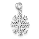 14k White Gold Snowflake Pendant with Cut-Out Design, Seasonal Winter Charm for Women
