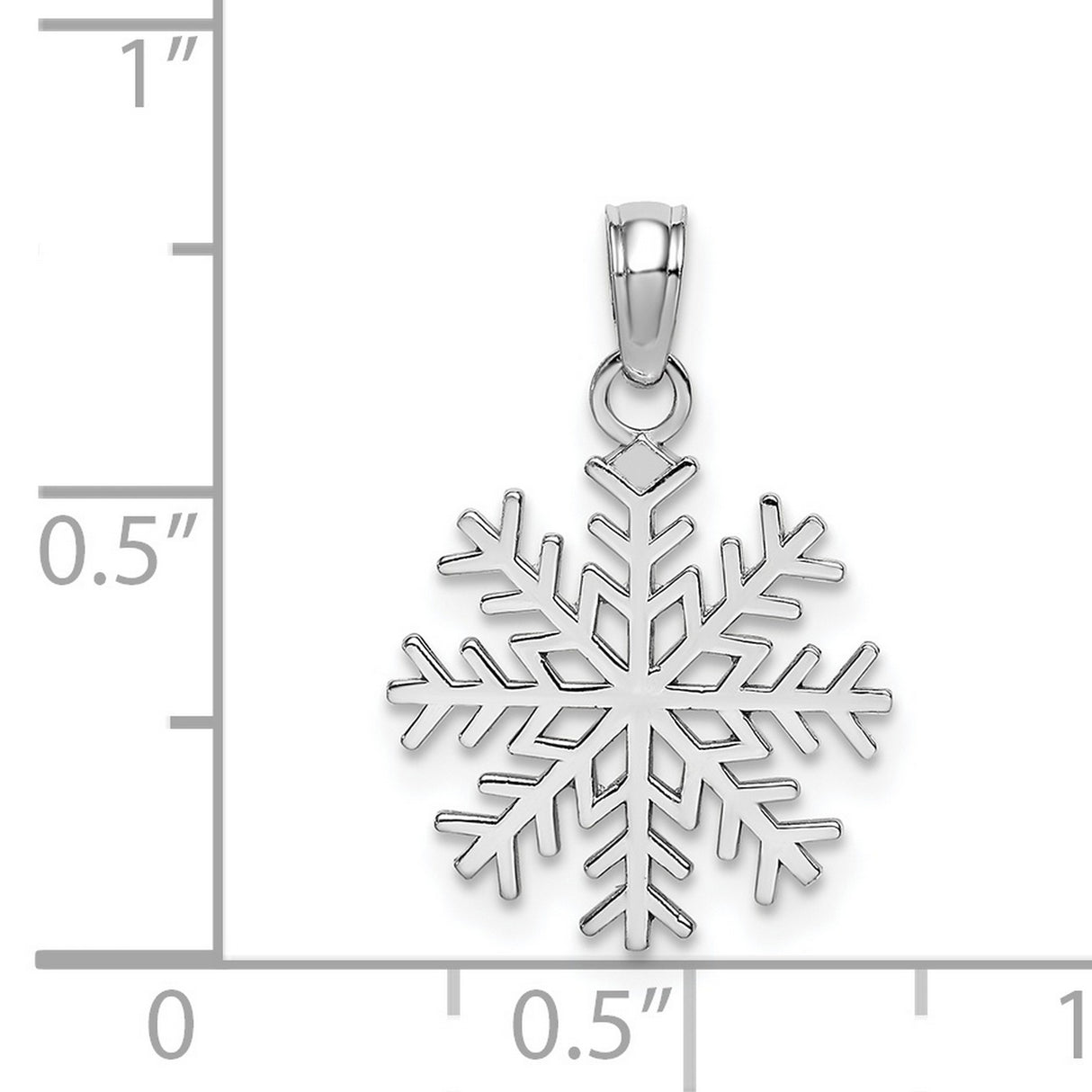 14k White Gold Snowflake Pendant with Cut-Out Design, Seasonal Winter Charm for Women