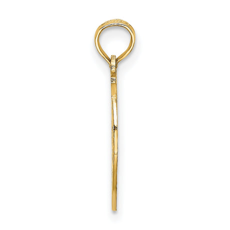 14k Yellow Gold Pendant with Statue of Liberty in Apple Outline, New York City Souvenir Charm