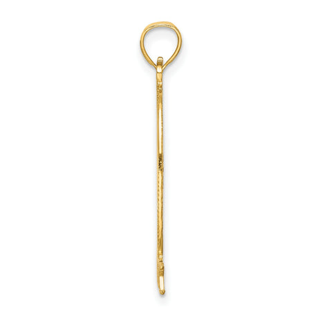 14k Yellow Gold Statue of Liberty Pendant with New York Text, Travel Souvenir Charm