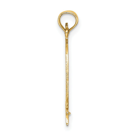 14k Yellow Gold Statue of Liberty Pendant, Cut-Out Design, New York Engraving, Unisex Charm