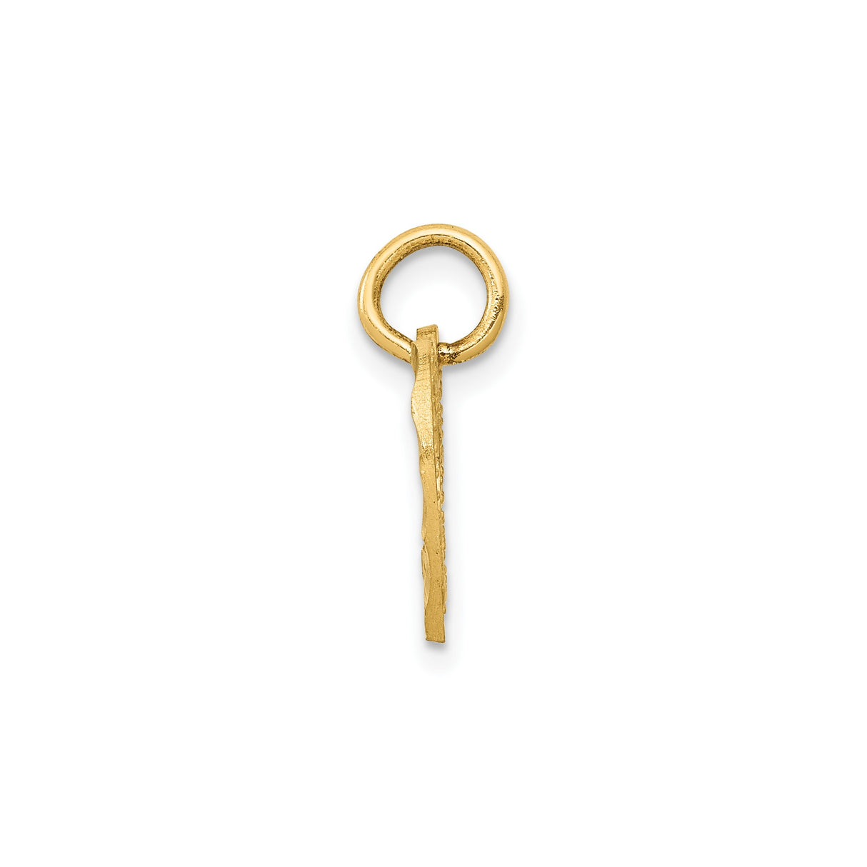 14k Yellow Gold Heart Pendant with Double Openwork and Textured Design for Women