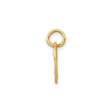 14k Yellow Gold Heart Pendant with Double Openwork and Textured Design for Women