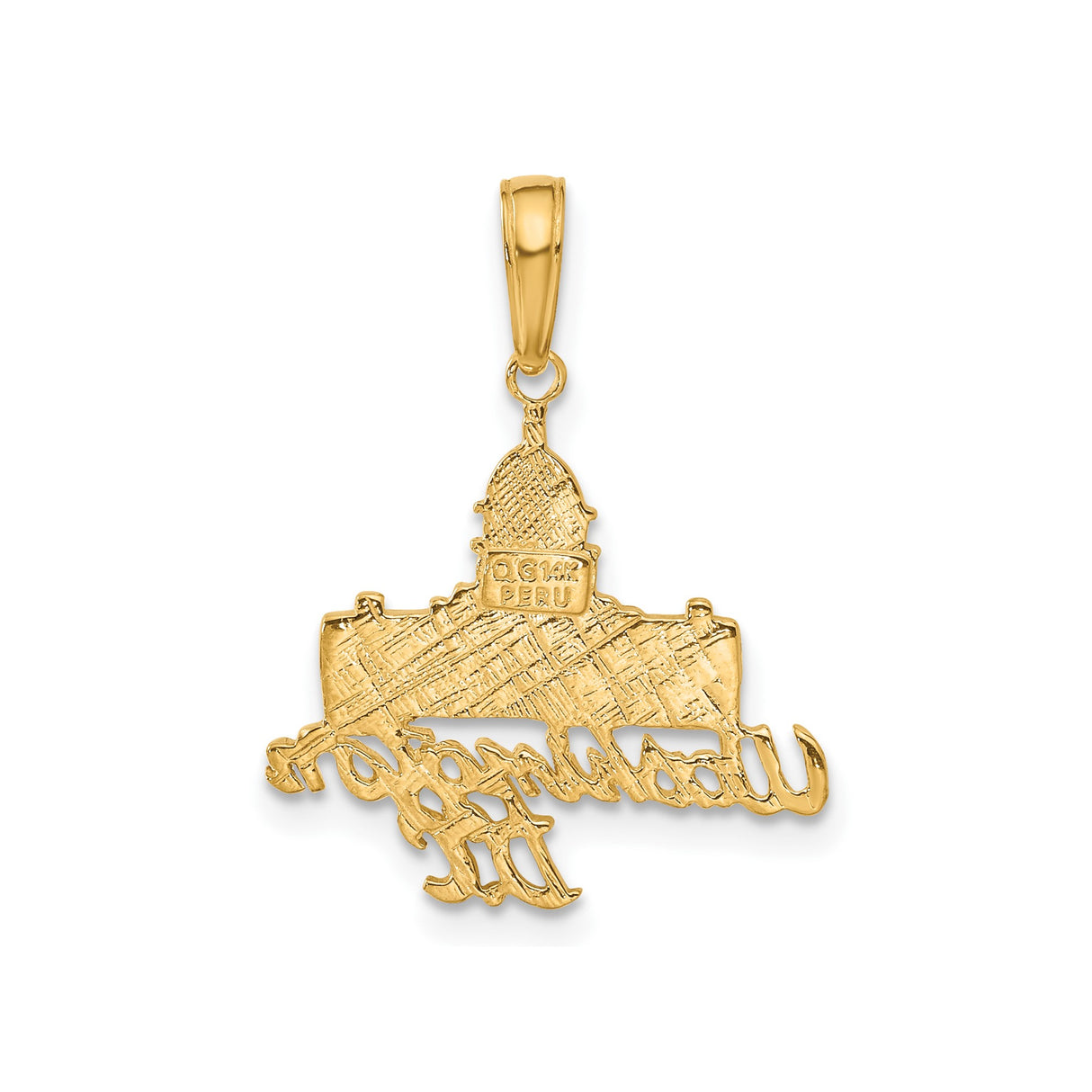 14k Yellow Gold Washington DC Capitol Building Pendant Charm, Patriotic Landmark Jewelry