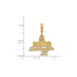 14k Yellow Gold Washington DC Capitol Building Pendant Charm, Patriotic Landmark Jewelry