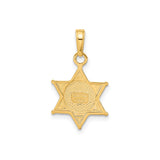 14k Yellow Gold Sheriff Badge Pendant with Bear Emblem, Western Law Enforcement Charm